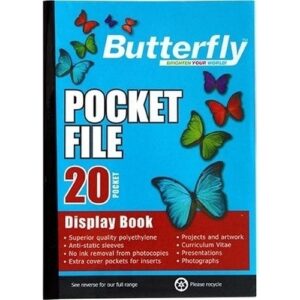 A4 20 Pocket Display File - Butterfly